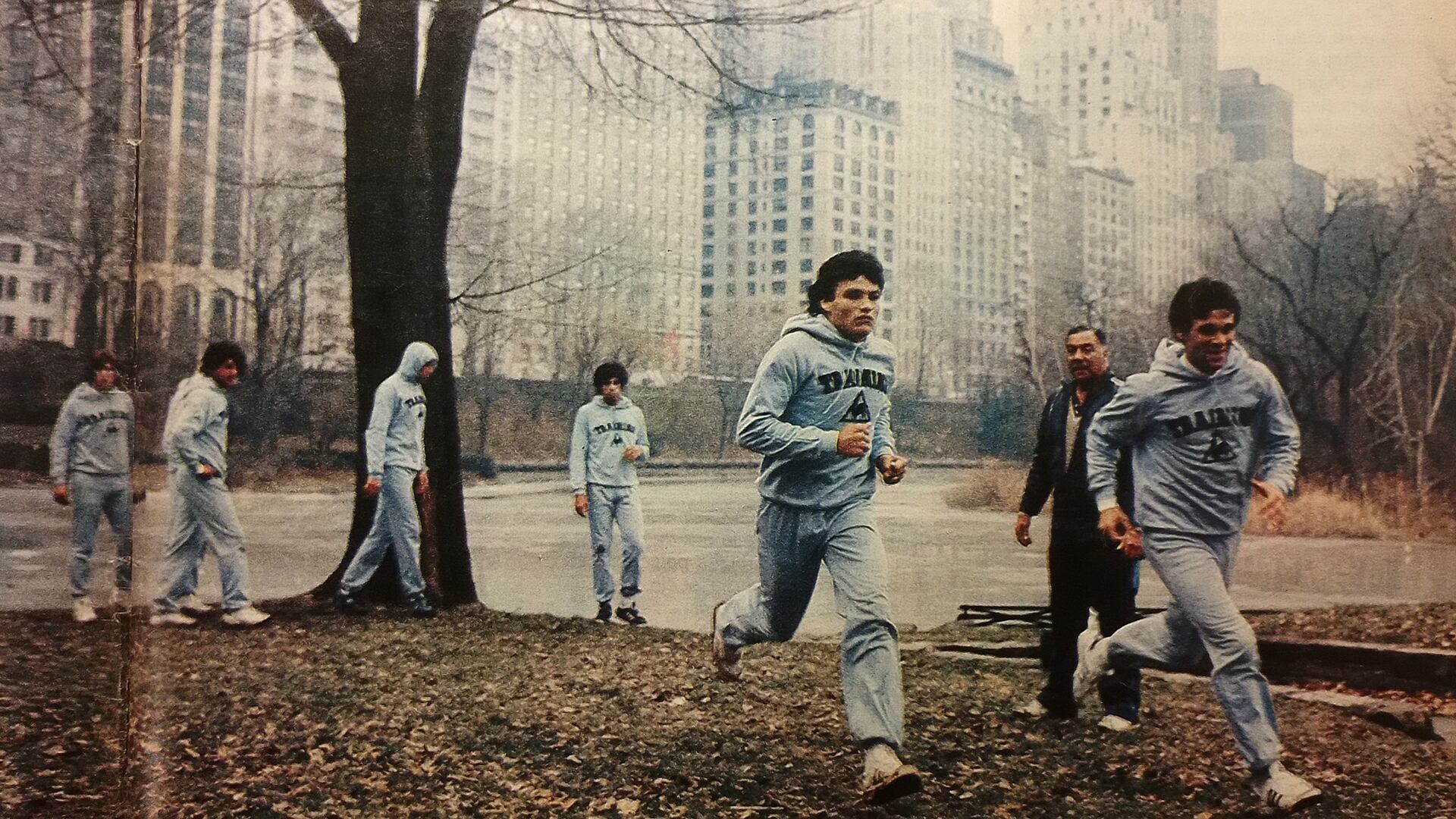 El plantel entrenando en el Central Park