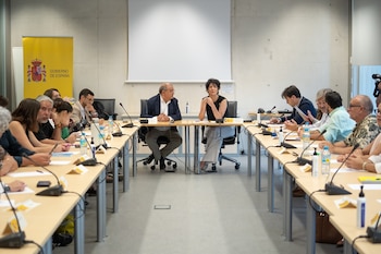 La ministra de Inclusión, Seguridad Social y Migraciones, Elma Saiz, durante una visita para conocer de primera mano la evolución del proceso de regularización de migrantes en Palma de Mallorca.
(Javier Fernández / Europa Press)