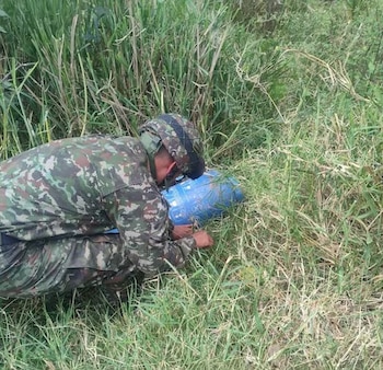 El cilindro bomba fue intervenido oportunamente por el Ejército - crédito Ejército