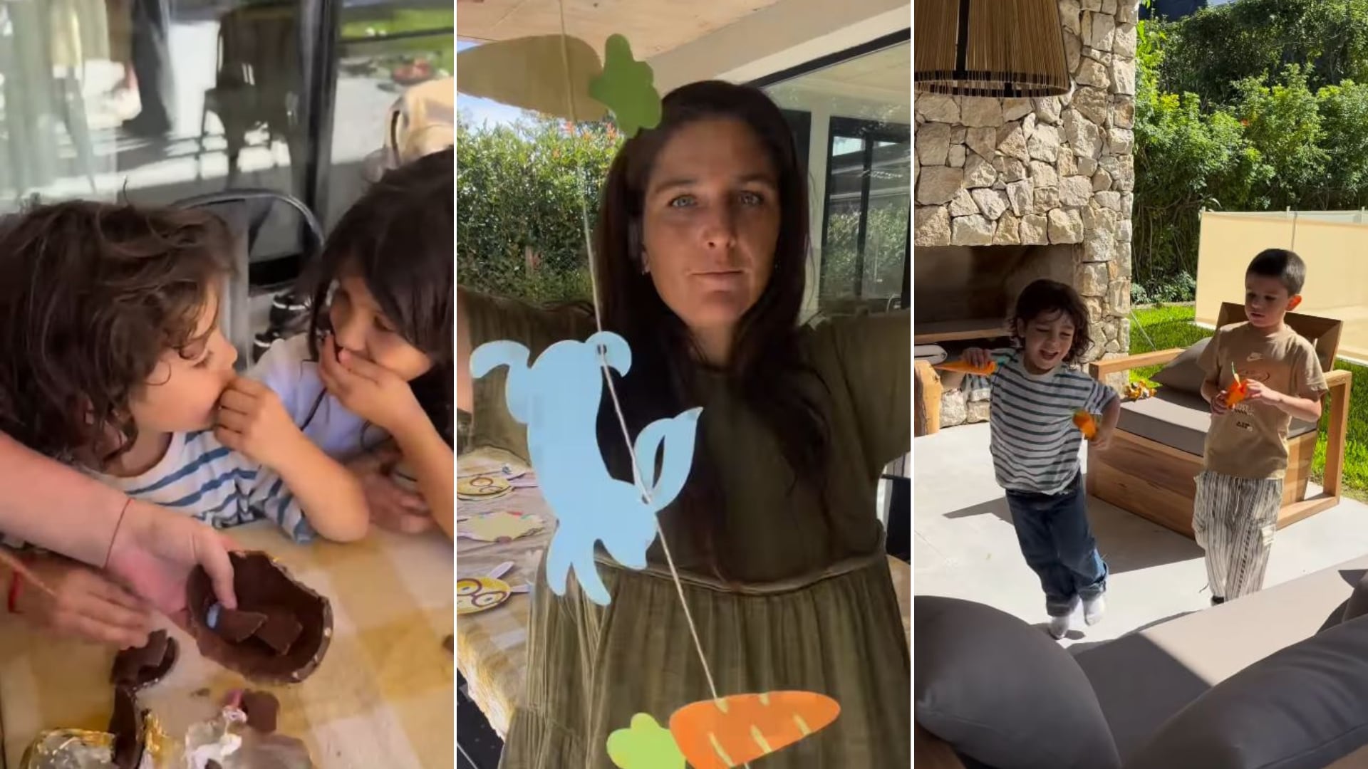La celebración de pascua de Juana Repetto incluyó una divertida búsqueda de huevos y zanahorias en el jardín para los niños
