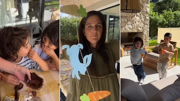 Juana Repetto mostró su festejo de pascuas anticipado: huevos, chocolate y búsqueda de zanahorias en el jardín