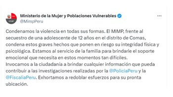 Posteo eliminado del Minsterio del