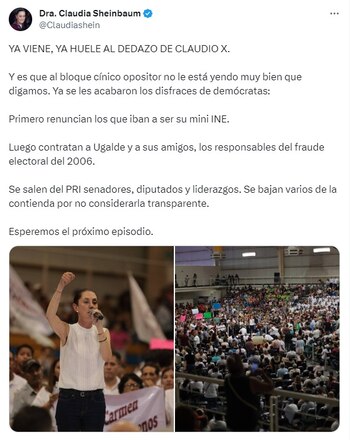 Claudia Sheinbaum advirtió que "ya