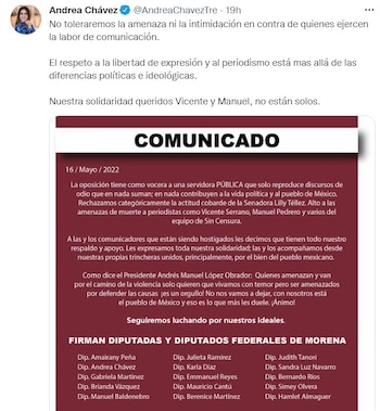 Los morenistas lamentaron que la