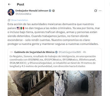 Embajador Ronald Johnson
túnel Sonora