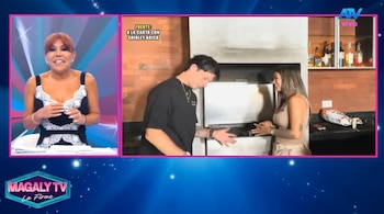 Magaly Medina sorprende al decir que Shirley Arica está “modosita” frente a Mario Hart: “Hay coqueteo”. Captura: Magaly TV La Firme.