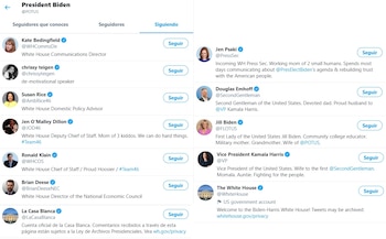 Las cuentas seguidas por @Potus