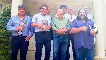 Evo Morales se reunió con los sindicalistas Héctor Daer, Pablo Moyano, Sergio Palazzo, Hugo Yasky, Roberto Baradel, Ricardo Peidro y Hugo Godoy