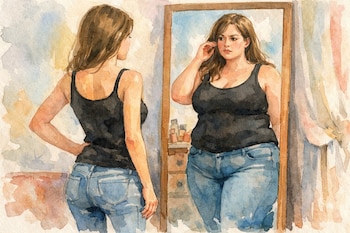 Laura Villamil afirmó que detrás de la anorexia, la bulimia y el trastorno por atracón hay un sufrimiento emocional que muchas veces no se ve - crédito Visuales IA