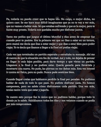 La carta de Messi a su padre Jorge