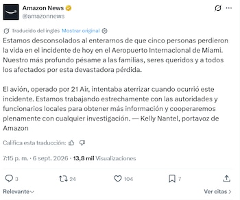 El resto del comunicado de Amazon (Captura X)