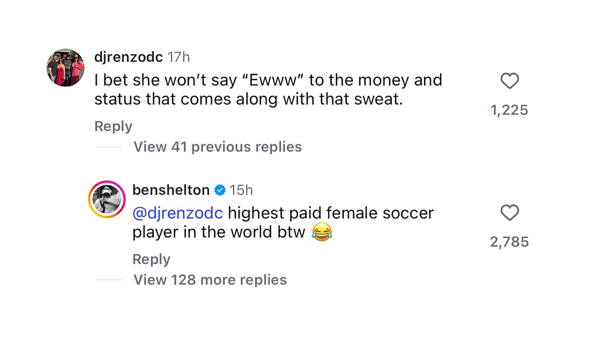 Ben Shelton, el novio de la futbolista mejor pagada del mundo, respondió a un comentario despectivo en redes sociales, defendiendo la trayectoria de su pareja (Foto: @benshelton)