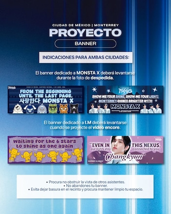 Algunos de los proyectos de fans para los conciertos. (Facebook: Monsta X Monbebe-Wenee México)
