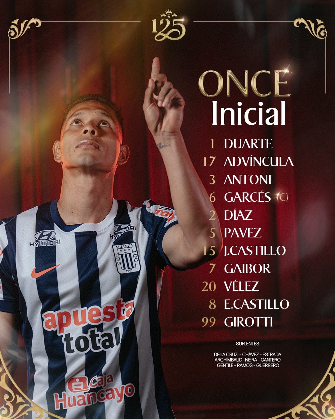 Once titular de Alianza Lima:
