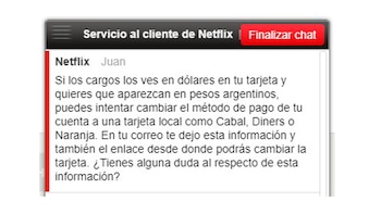 El mensaje del chat de