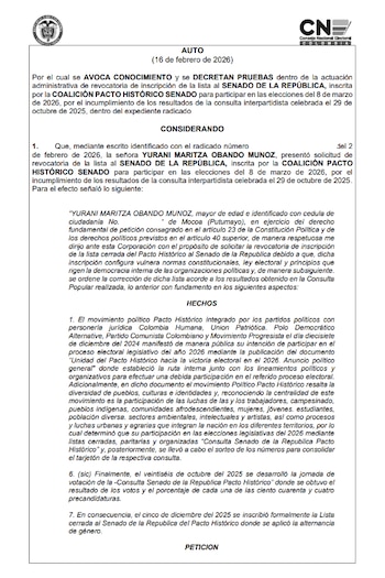 El CNE ordenó pruebas documentales