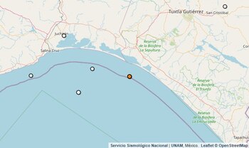 Temblor reportado en Chiapas.
(SSN)