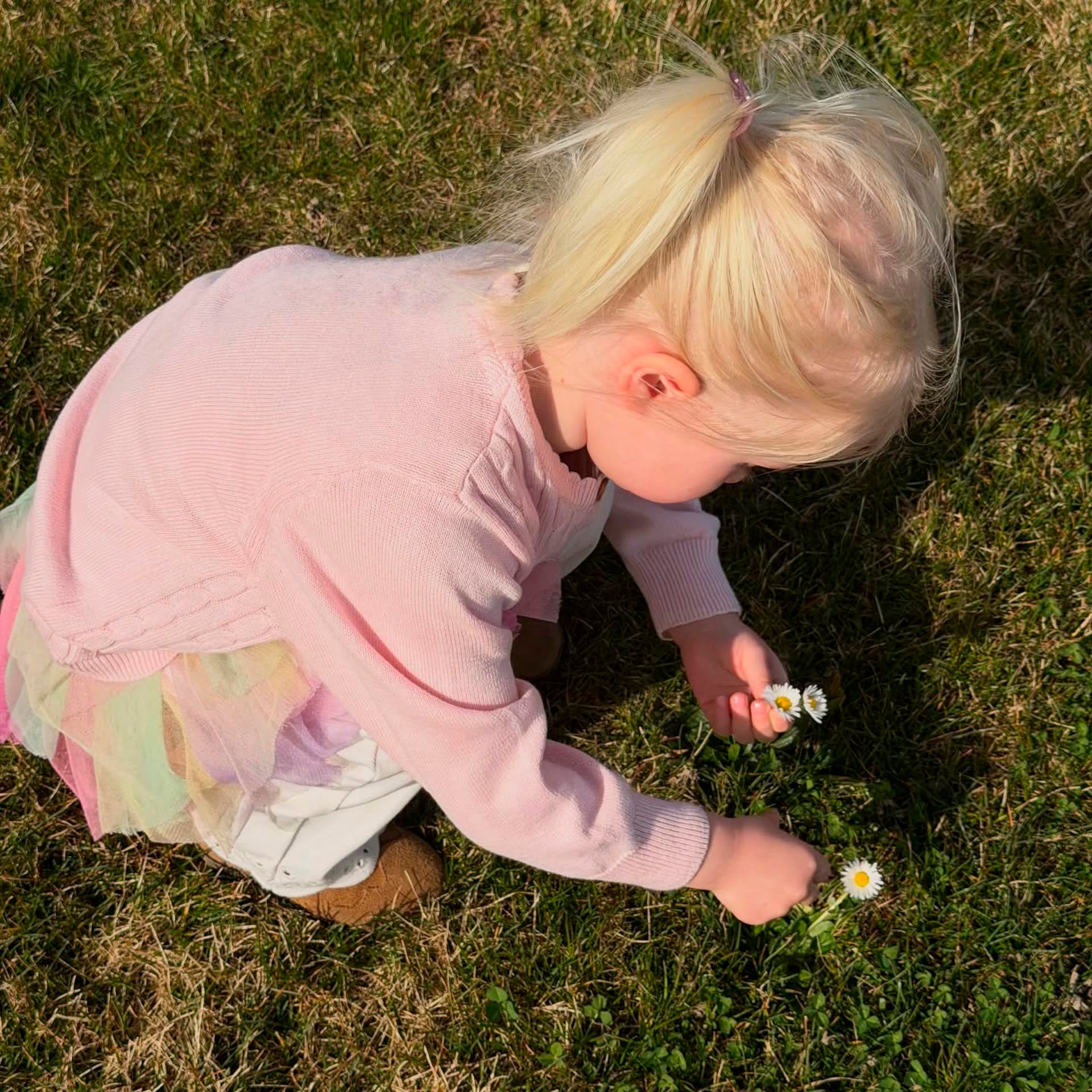 La hija de Daniela Christiansson y Maxi Lopez fue vista disfrutando del aire libre, recogiendo margaritas en un día soleado, una imagen compartida por la modelo