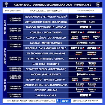 Programación televisiva de los partidos