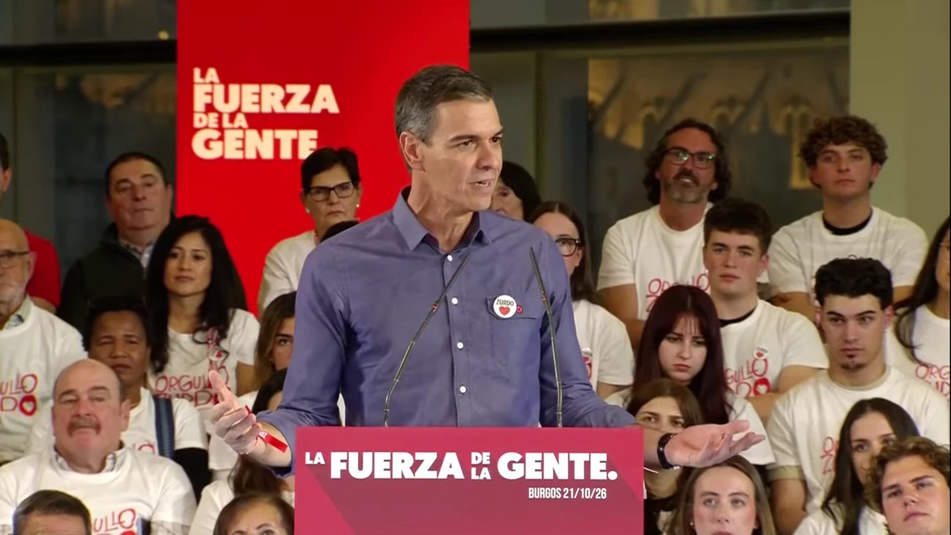 Pedro Sánchez vuelve a responder a Milei en un mitin en Burgos tras llamarle “impresentable dictador”: “Las motosierras y los tijeretazos no construyen nada. Destruyen”