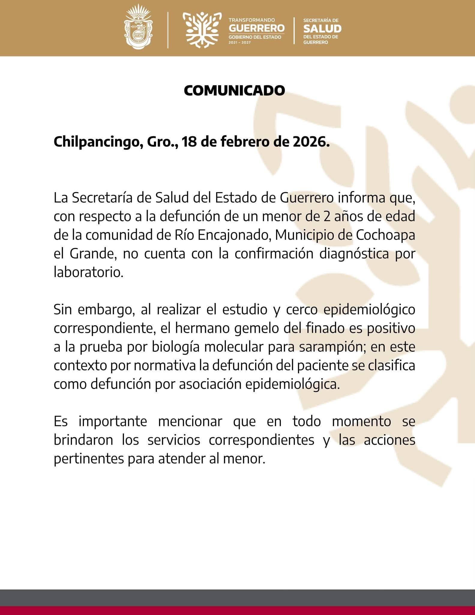 (Secretaría de Salud de Guerrero)