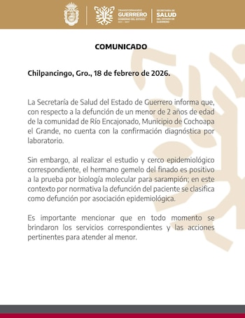 (Secretaría de Salud de Guerrero)