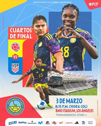Poster del partido de la selección Colombia vs. Estados Unidos - crédito Federación Colombiana de Fútbol