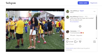 La polémica exfuncionaria estuvo presente en el Fan Fest de Miami (Estados Unidos) - crédito @soy_juliana_g/Instagram