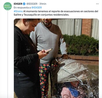 El Idiger reportó evacuaciones en algunos edificios de la ciudad