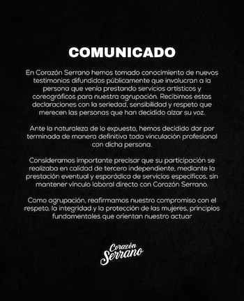 Corazón Serrano expulsa de manera definitiva a bailarín. IG