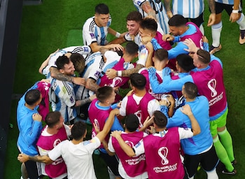 Todo el equipo argentino celebró