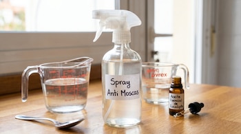 Spray de vinagre y aceite esencial de eucalipto para espantar las moscas (VisualesIA Scribnews)