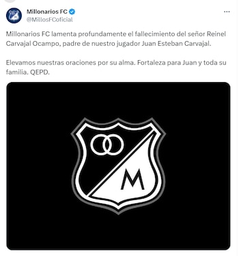 Millonarios confirmó el fallecimiento del