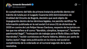 Armando Benedetti, ministro del Interior,