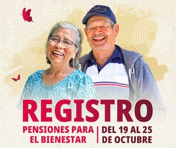 La Secretaría de Bienestar cierra este domingo 25 de octubre el registro a dos programas de pensión.
(Foto: Gobierno de México)