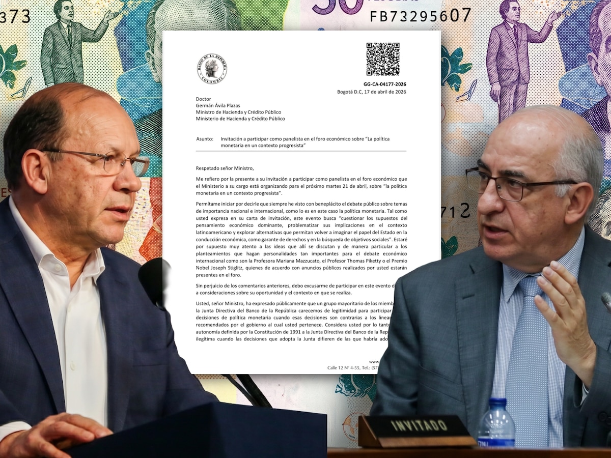 Gerente del Banco de la República rechazó participar en foro del Gobierno con fuerte carta al ministro de Hacienda: “Usted ha expresado que carecemos de legitimidad” - Infobae