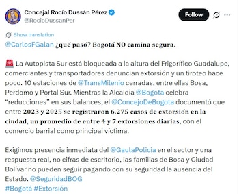 - crédito @RocioDussanPer / X