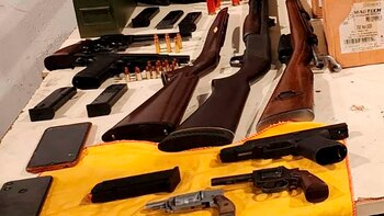 Las armas encontradas al acusado