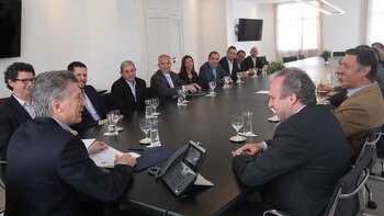 Mauricio Macri con empresarios de