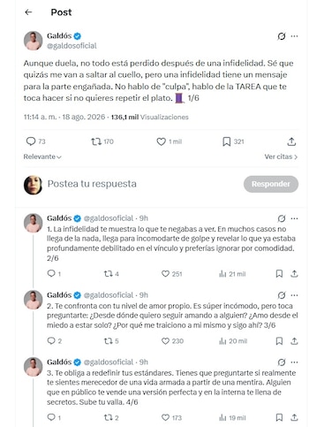 El comediante publicó un hilo en X luego del ampay de Carla Campos, novia de Curwen. X