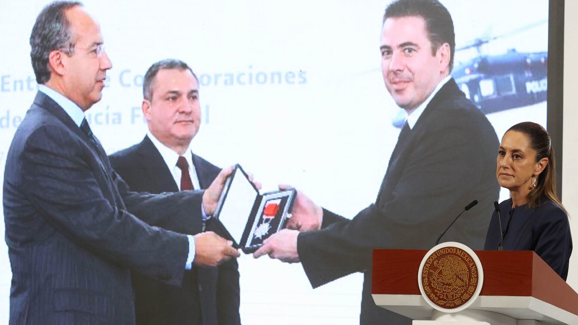 La presidenta Claudia Sehinbaum expuso esta fotografía durante