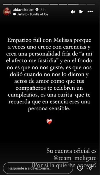 Mensaje de Aida Victoria Merlano