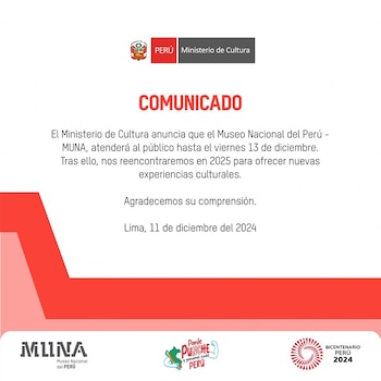 Comunicado del MINCUl en el