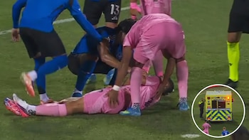 El estremecedor golpe en la cabeza del argentino del Inter Miami Germán Berterame que lo obligó a salir en ambulancia