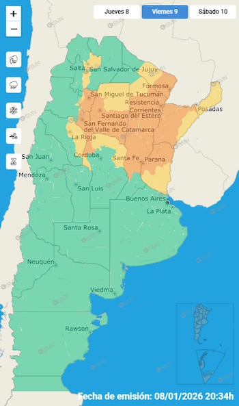 Salta, Tucumán, La Rioja, Córdoba,