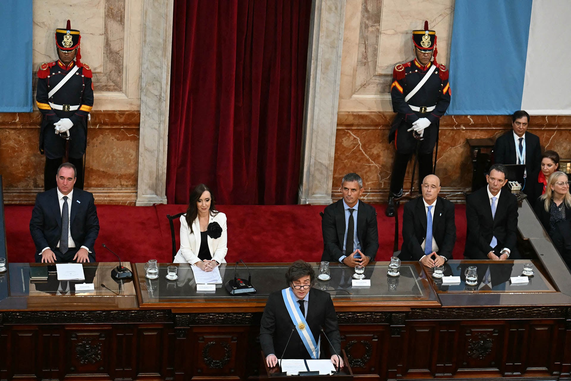 Javier Milei convocará a una cena con diputados y senadores luego de su discurso en la Asamblea Legislativa (AFP)