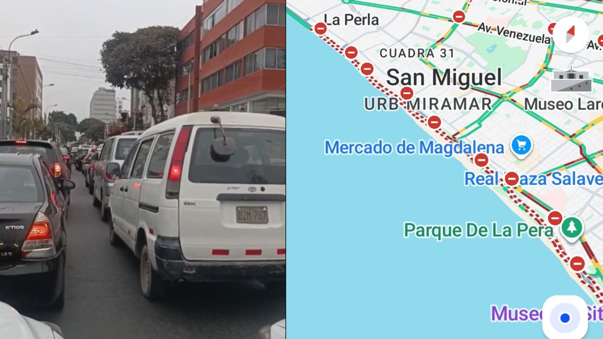 Mapa de desvíos y cierres