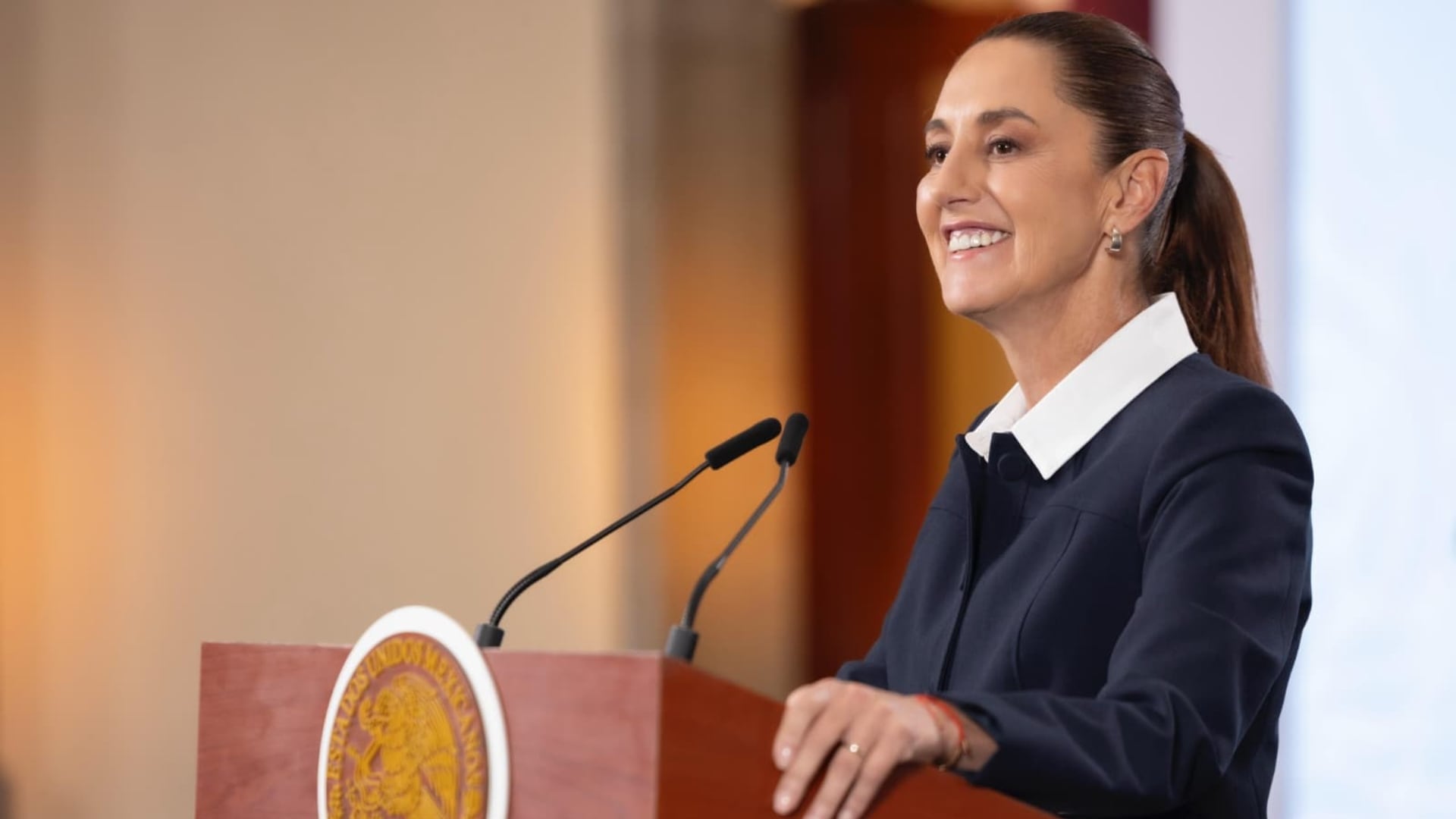 Claudia Sheinbaum durante la mañanera de este 12 de marzo. (Presidencia)