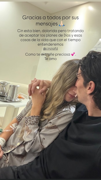 La imagen que publicó Dylan Gissi y compartió Cinzia desde la clínica donde se encuentra internada