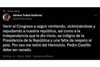 Justificación de Adriana Tudela tras